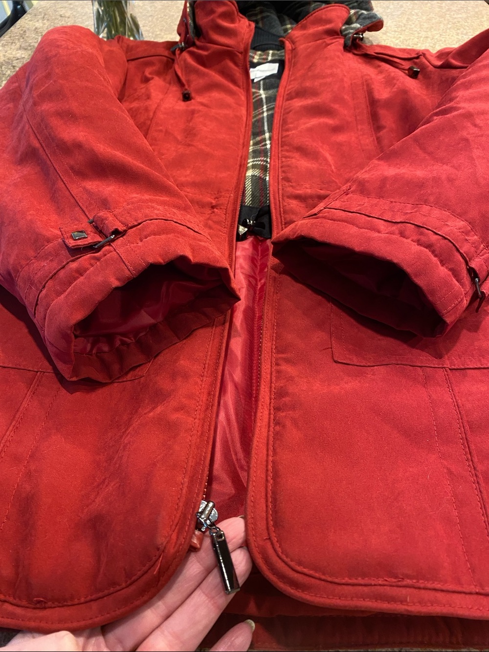 Croft & Barrow Zip Up Insulated Coat Removable Hood Medium MUSTY Winter Jacket - Picture 3 of 17